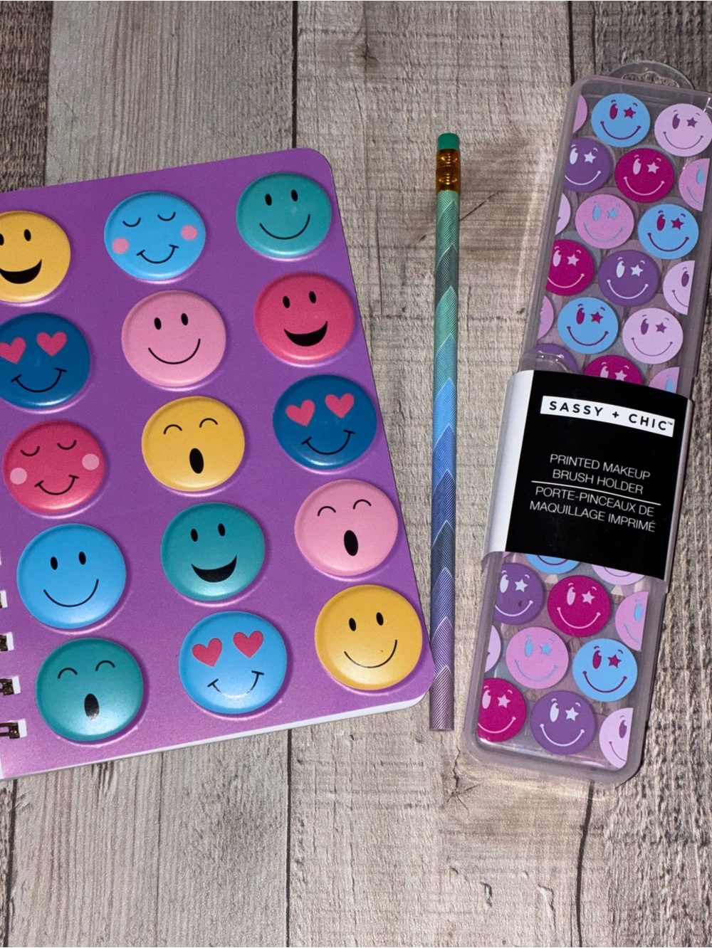 Smiley Face Notebook & Plastic Box w/Pencil